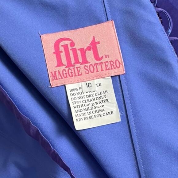 Maggie Sottero Flirt Evening Gown | Iridescent Purple Taffeta | Size 10 | Y2K - Picture 12 of 15
